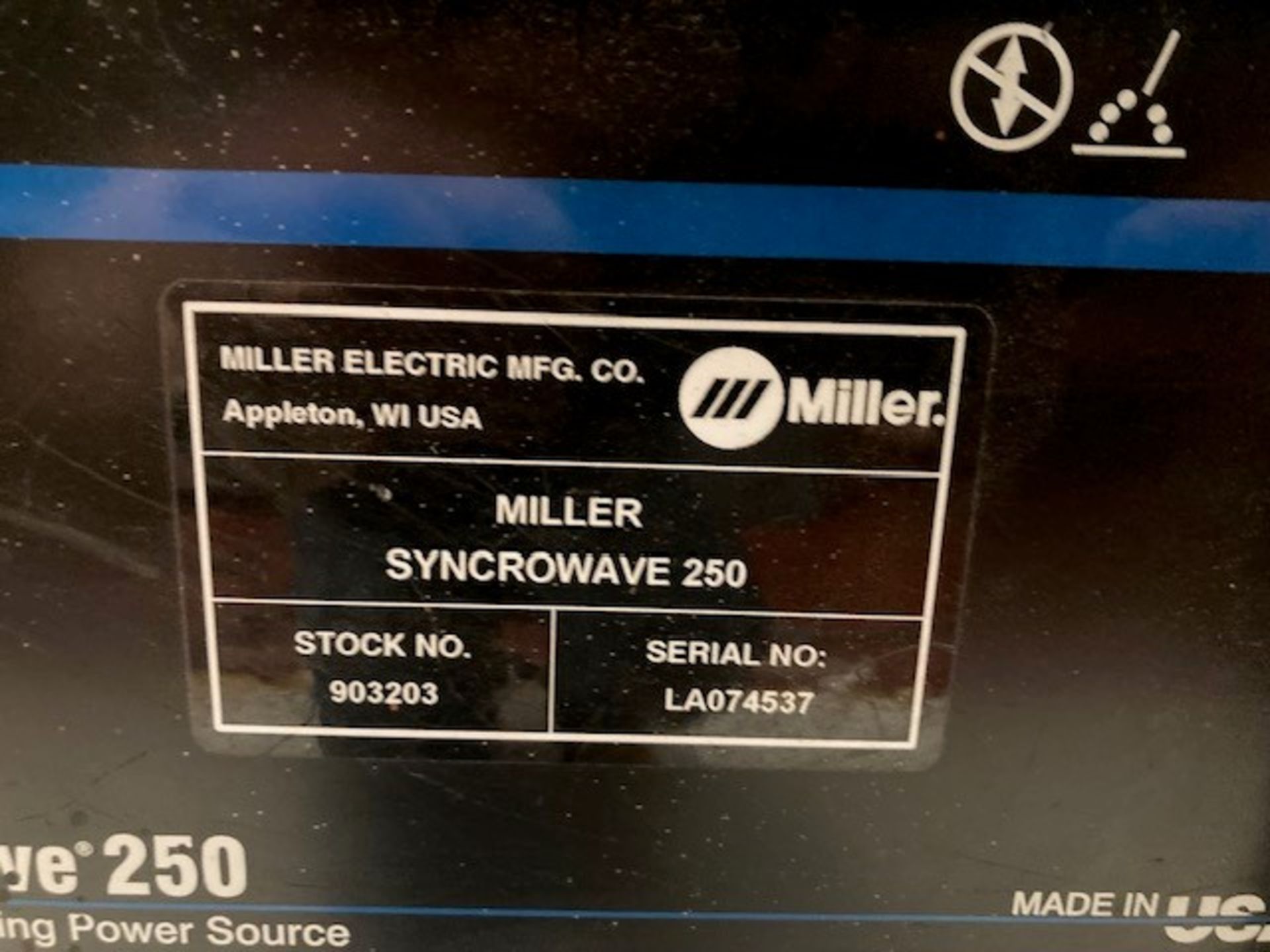 Miller Syncrowave 250 Argon Welder - Image 8 of 10