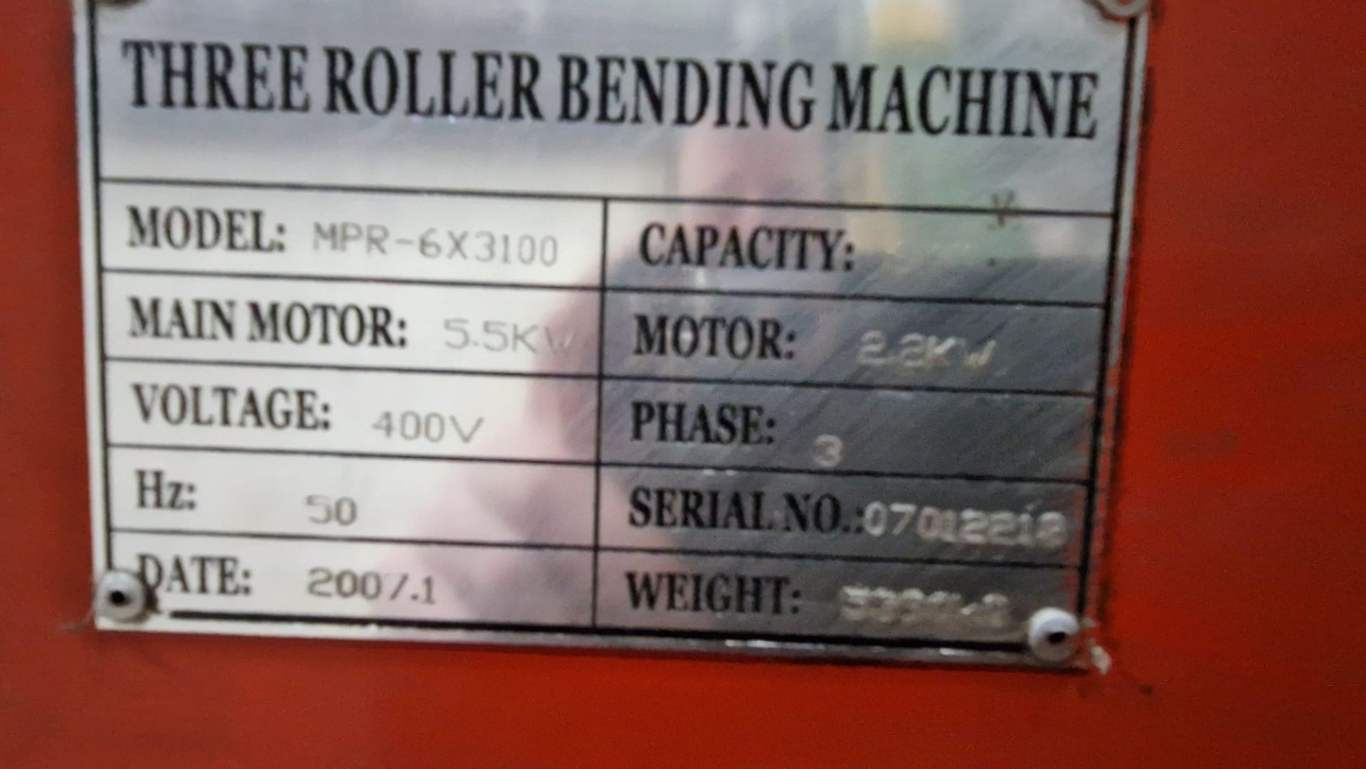 Carter Pyramid Pinch 3100 x 6mm Hydraulic Bending Rolls - Image 8 of 8