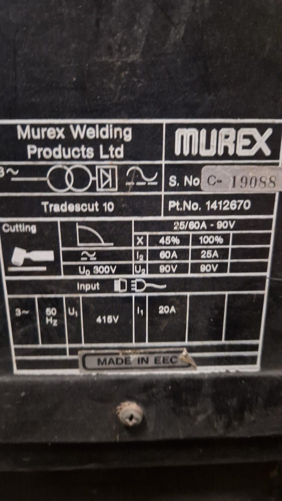 MUREX Tradecut 10 Air Plasma Cutter - Image 2 of 2