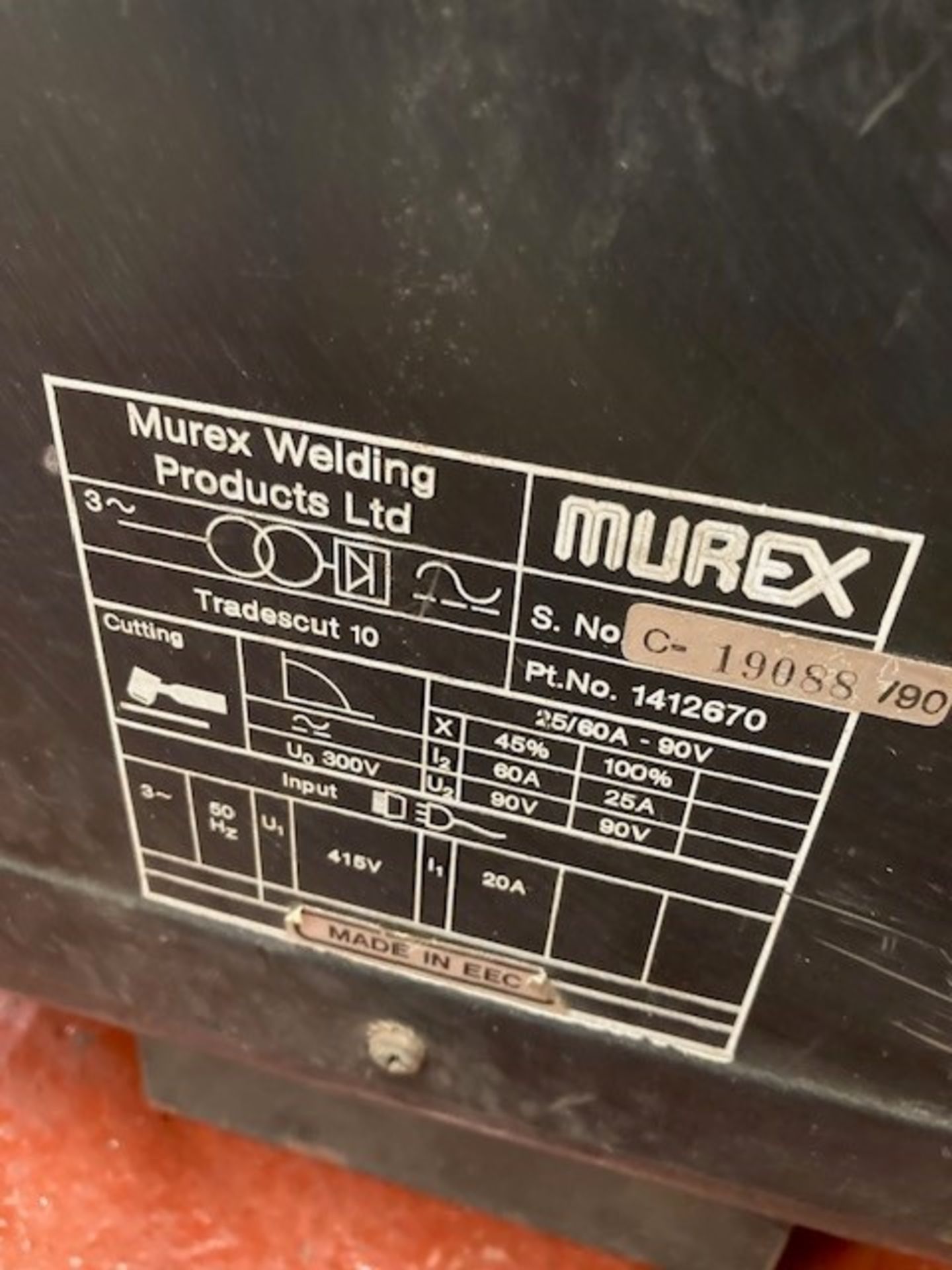 MUREX Tradecut 10 Air Plasma Cutter - Image 3 of 5