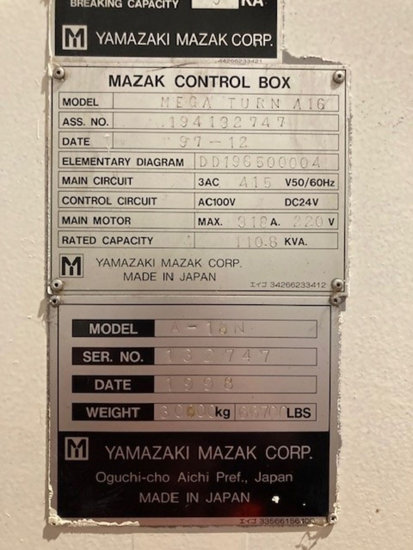 Mazak Megaturn A 16 N CNC Vertical Borer - Image 13 of 13