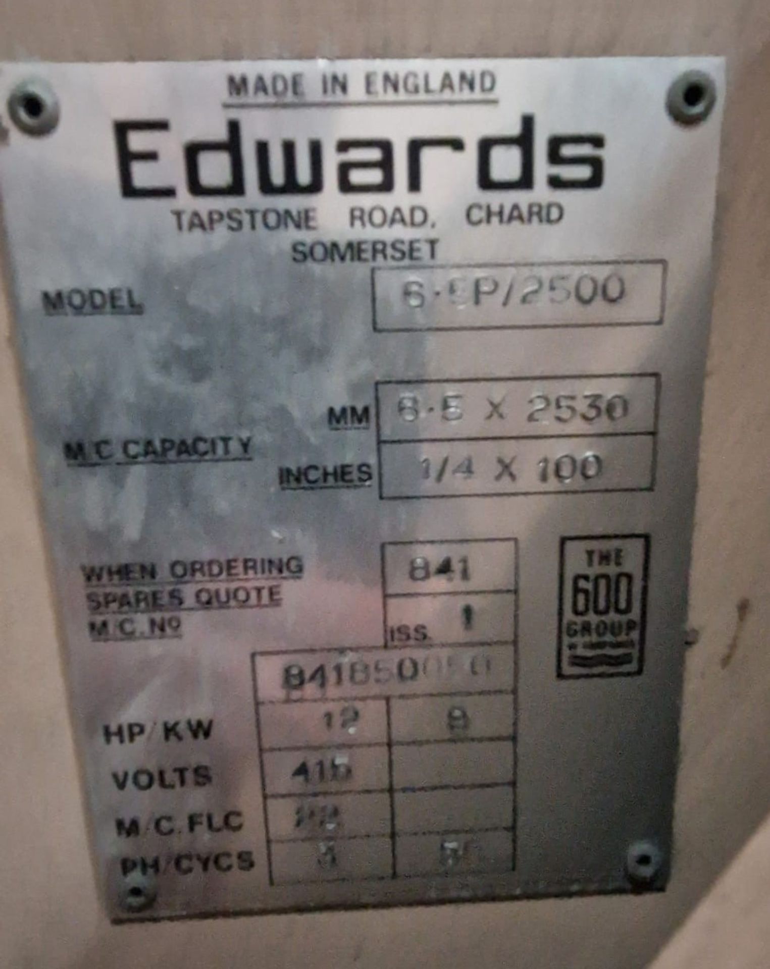 Edwards Popular 6.5 x 2500 Power Guillotine - Image 9 of 10