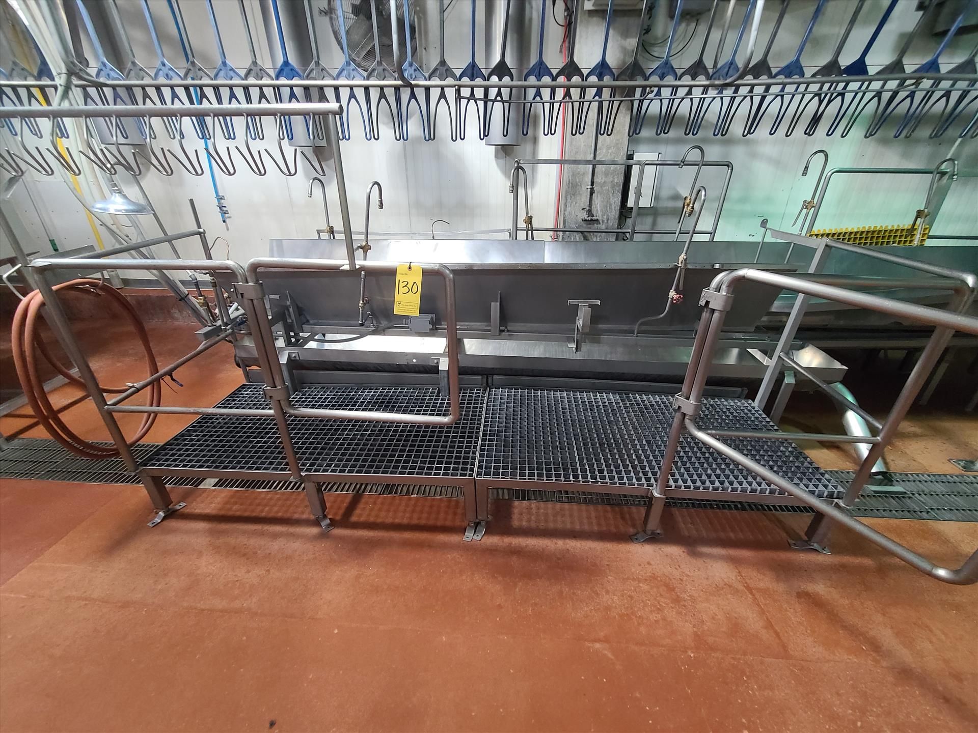 inspection station w/ trough, stainless steel, approx. 30 in. x 120 in. [Evisceration 2]