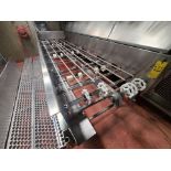 loading belt conveyor (no belt), stainless steel frame, approx. 36 in. x 12 ft. w/ washdown motor [