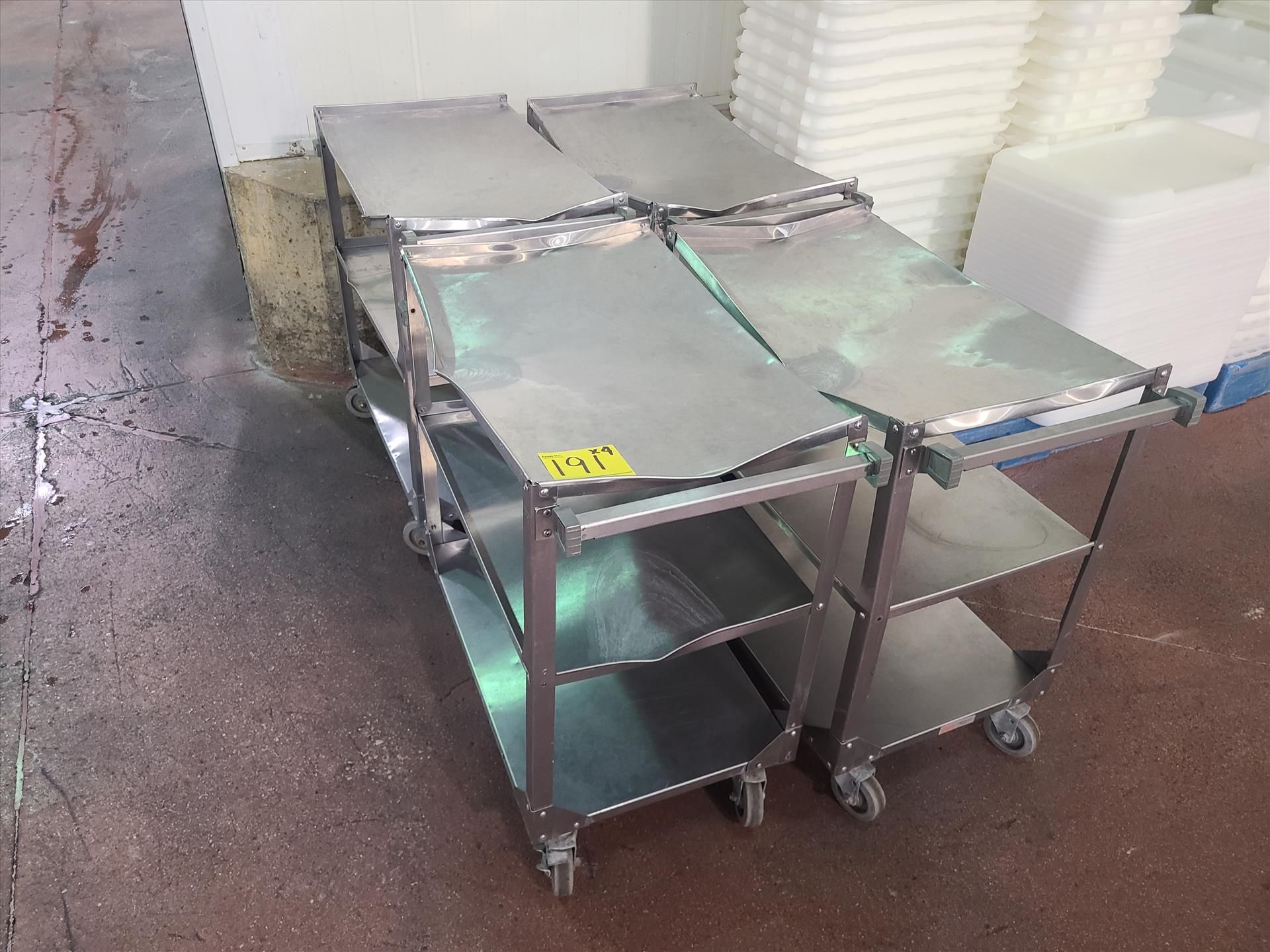 (4) carts, stainless steel (damaged) [Production]