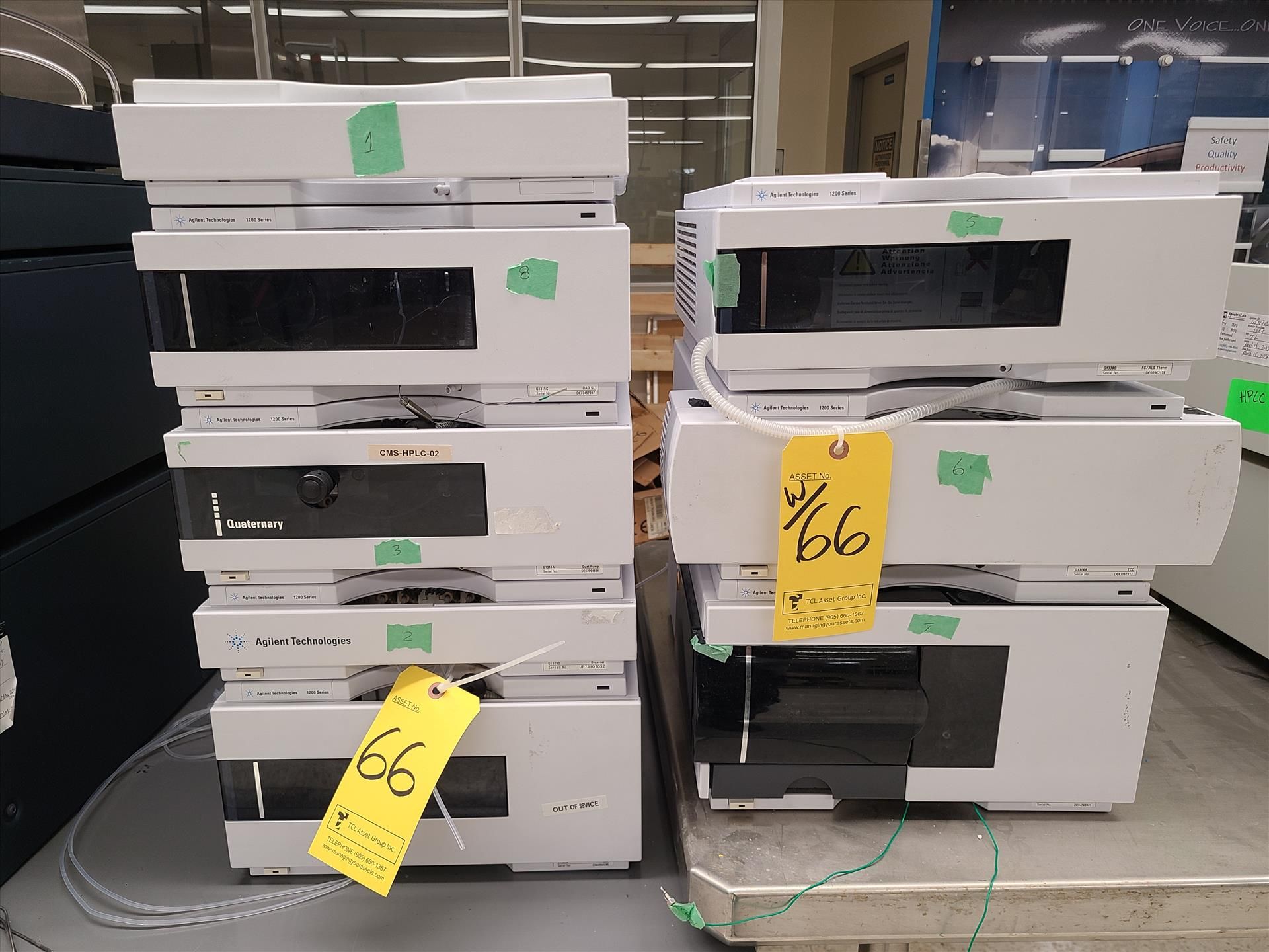 Agilent Technologies HPLC System parts incld. DAD Detector, prod no. G135C, ser. no. DE73457397,