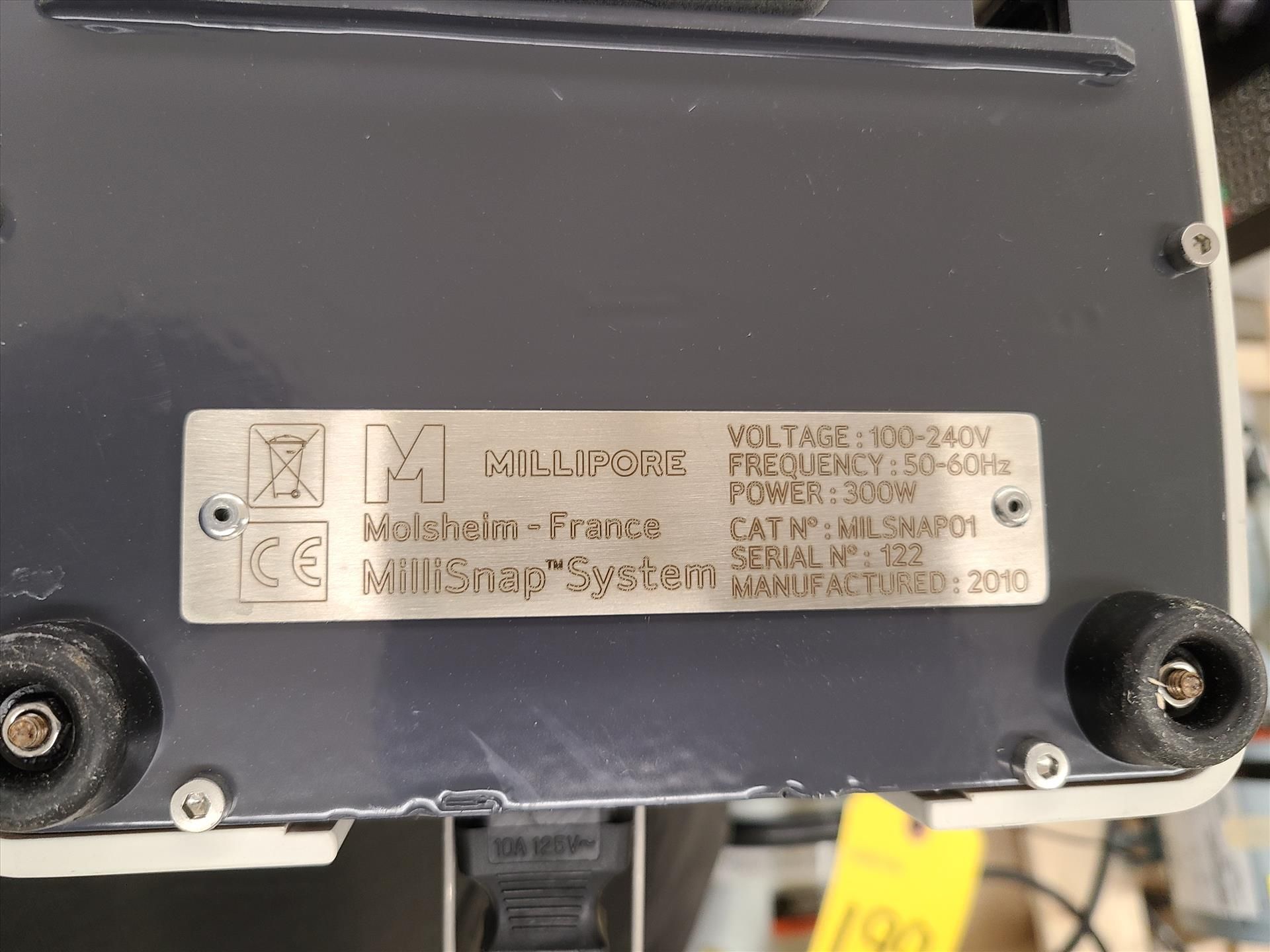 Millipore MilliSnap System, ser. no. 122, 100-240 volts, 50-60 Hz - Image 2 of 2