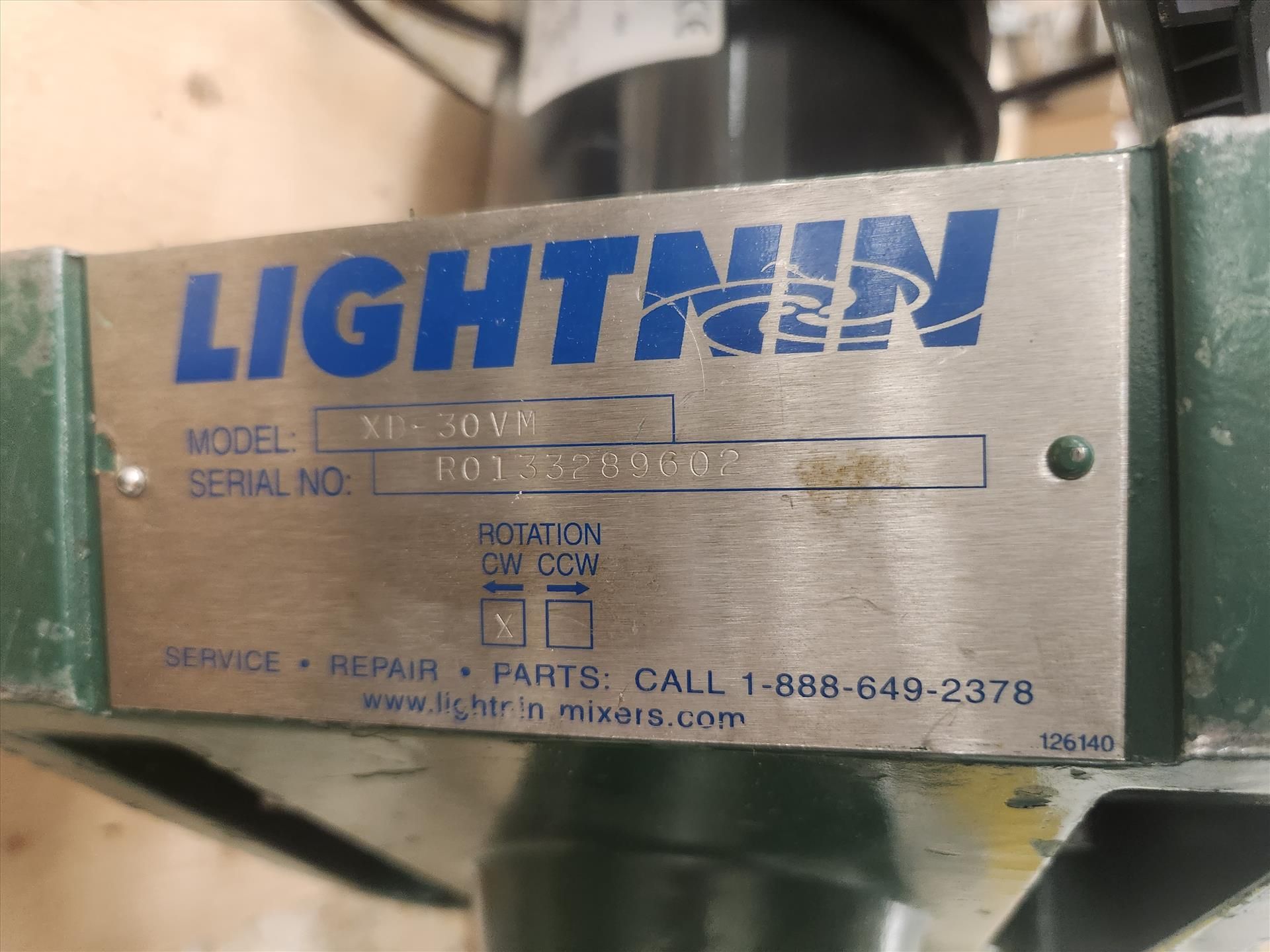 Lightnin mixer, mod. XD-30VM, 1/3 hp w/ Dart VSD - Image 2 of 3