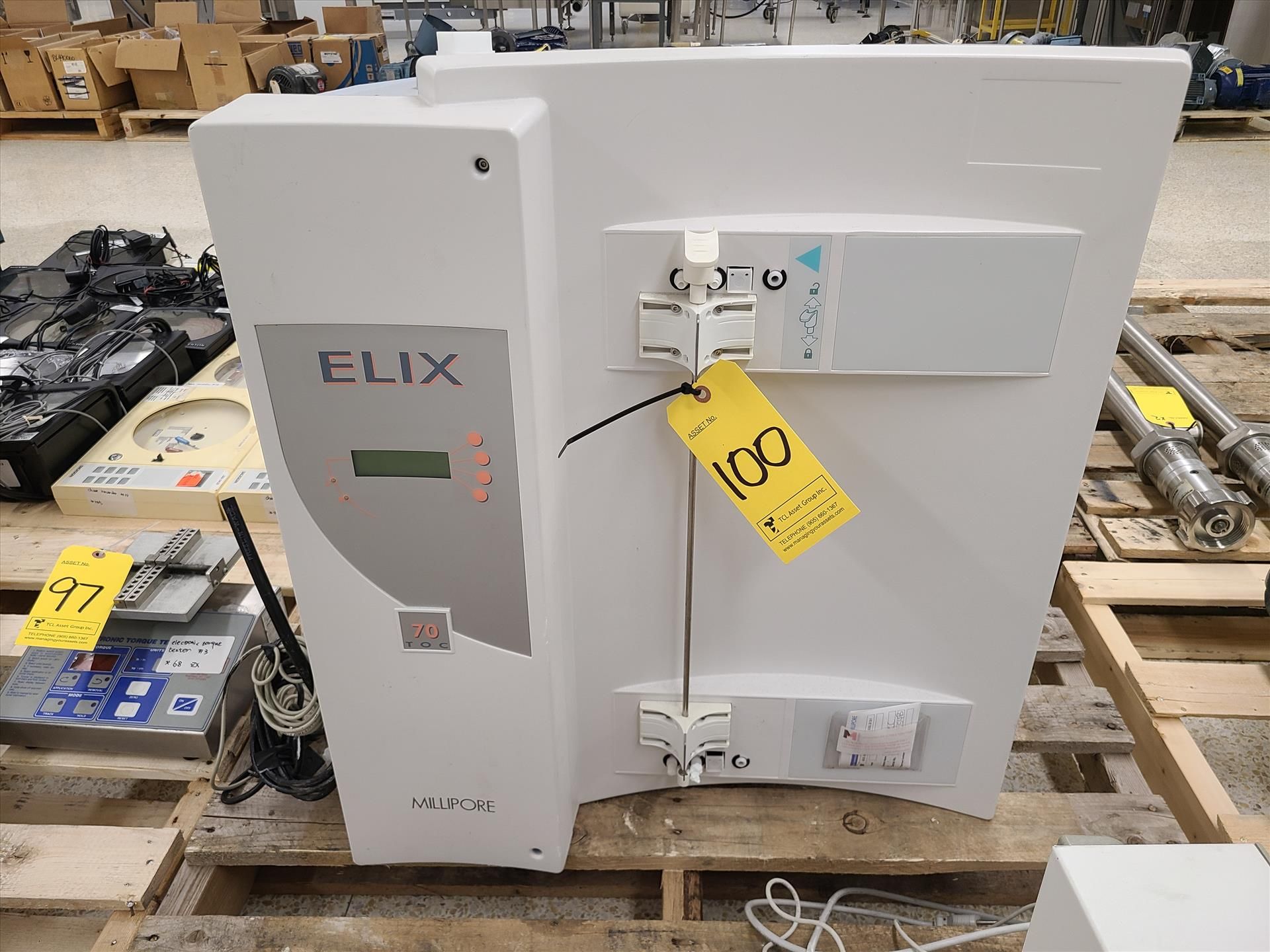 Millipore Water Purification System, mod. Elix 70, ser. no. F8DN62254 B, 120 volts, 60 Hz