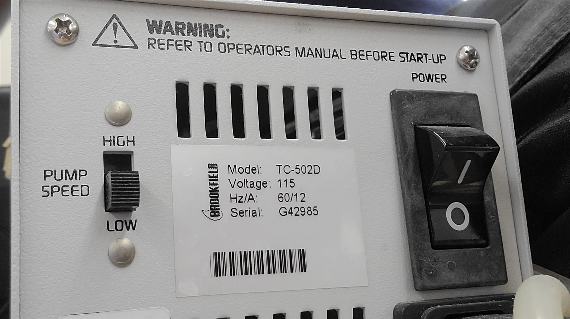 Brookfield Water Bath, mod. TC-502, w/Brookfield temperature controller, mod. TC-502D, ser. no. - Image 4 of 4