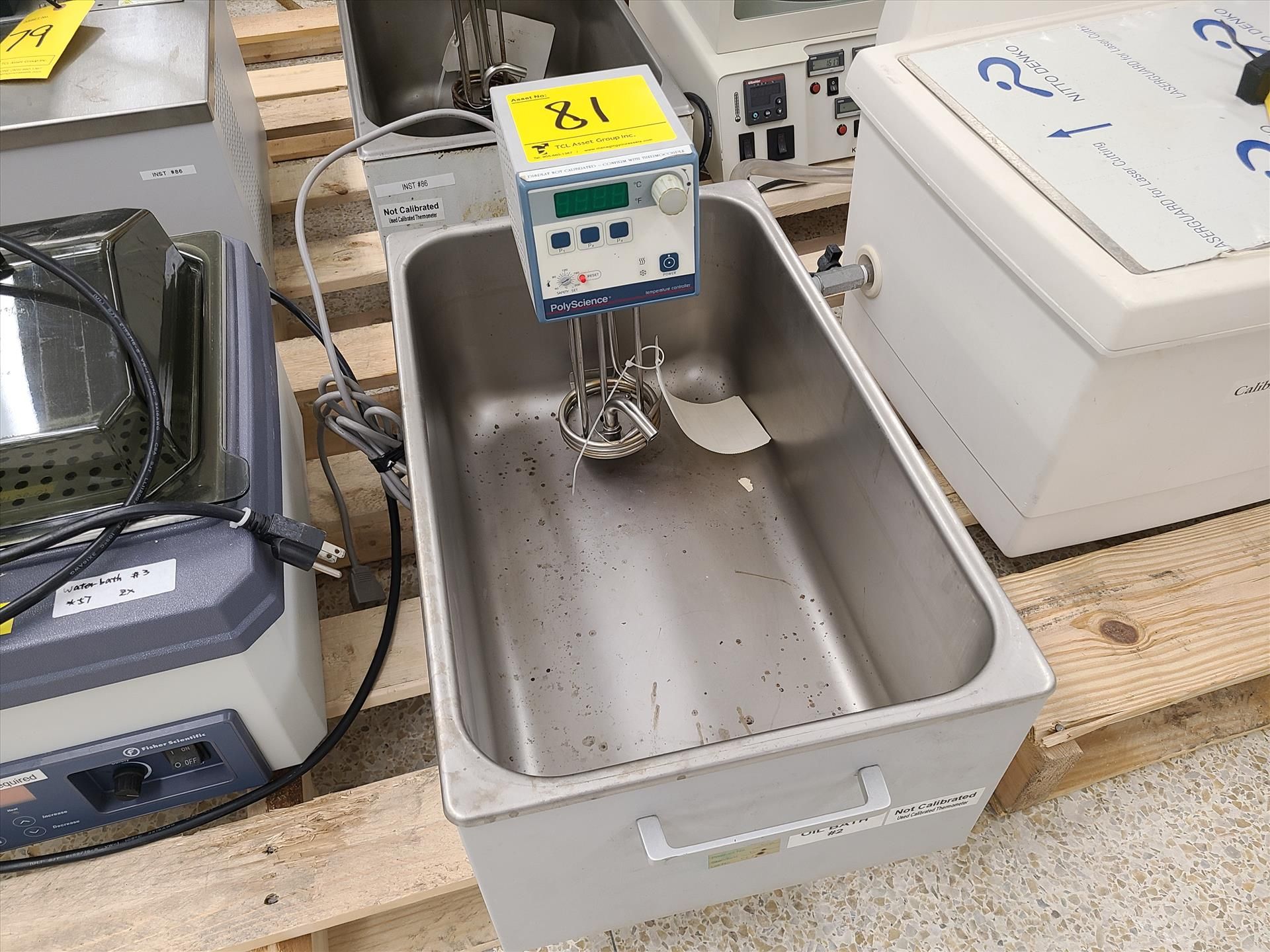 PolyScience Water Bath, ser. no. B06A00112, w/ PolyScience temperature controller, mod. 7306A11B,