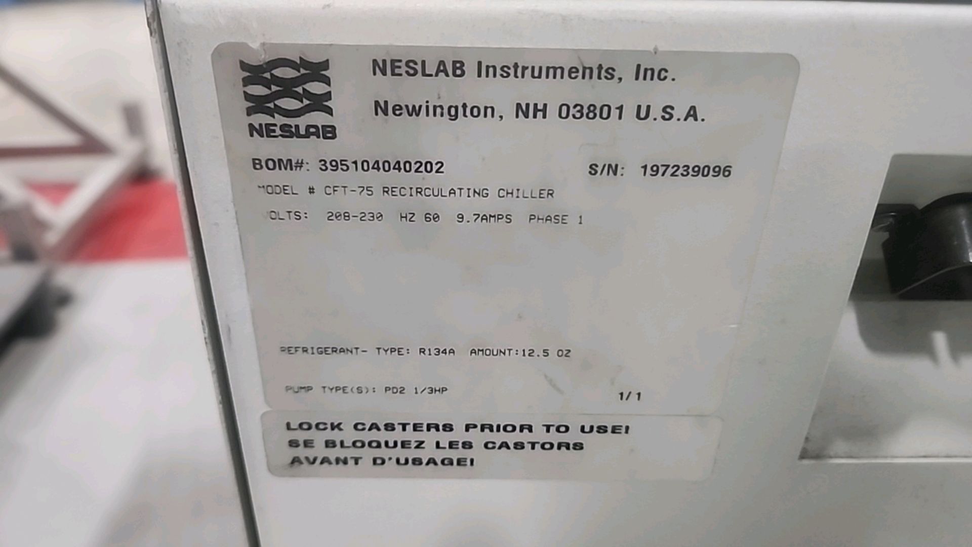 NesLab refrigerated recirculating chiller, mod. CFT-75, ser. no. 197239096 - Image 2 of 2