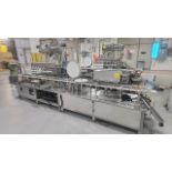 Bosch/TL Systems time-pressure filler, 16-nozzle, stainless steel w/ carousel conveyor, plug