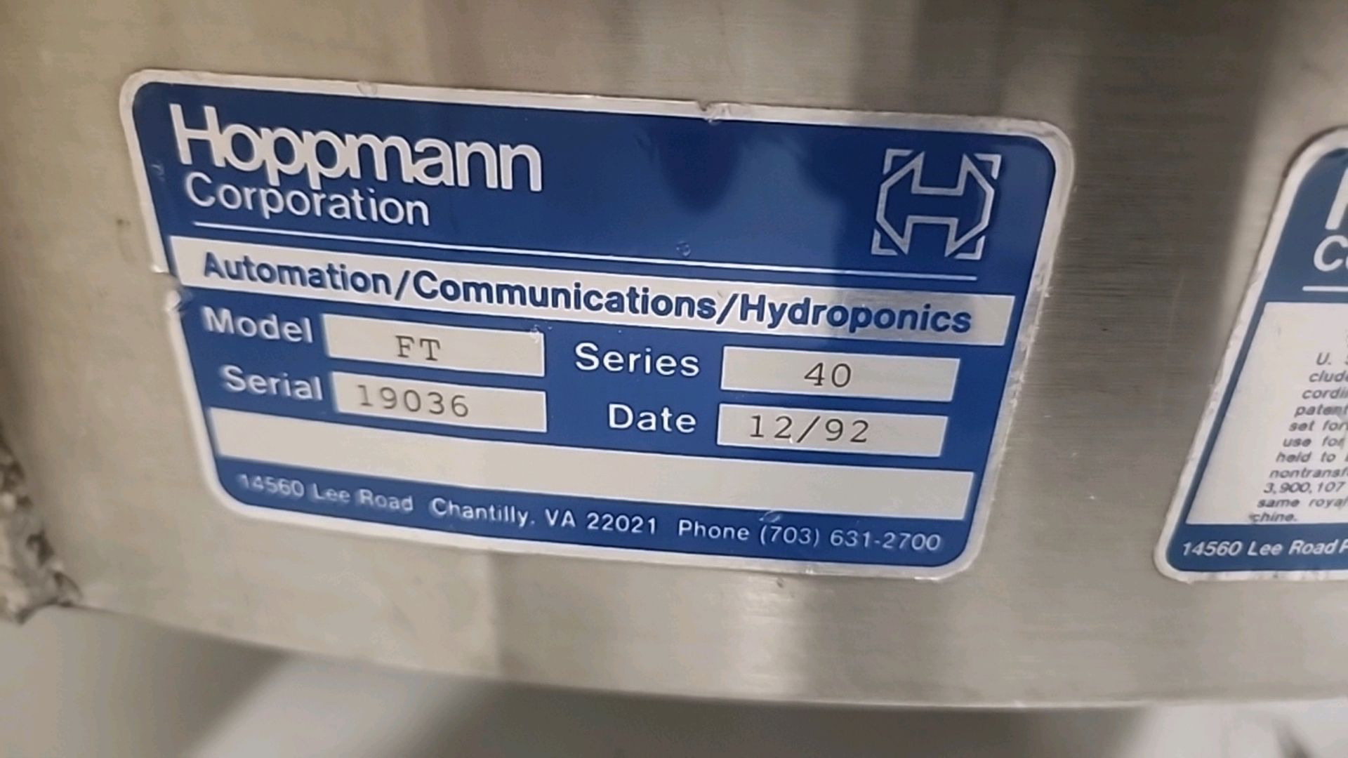 Hoppmann mod. FT centrifugal bottle descrambler/stand-up, stainless steel, 48 in. dia., ser. no. - Image 4 of 4