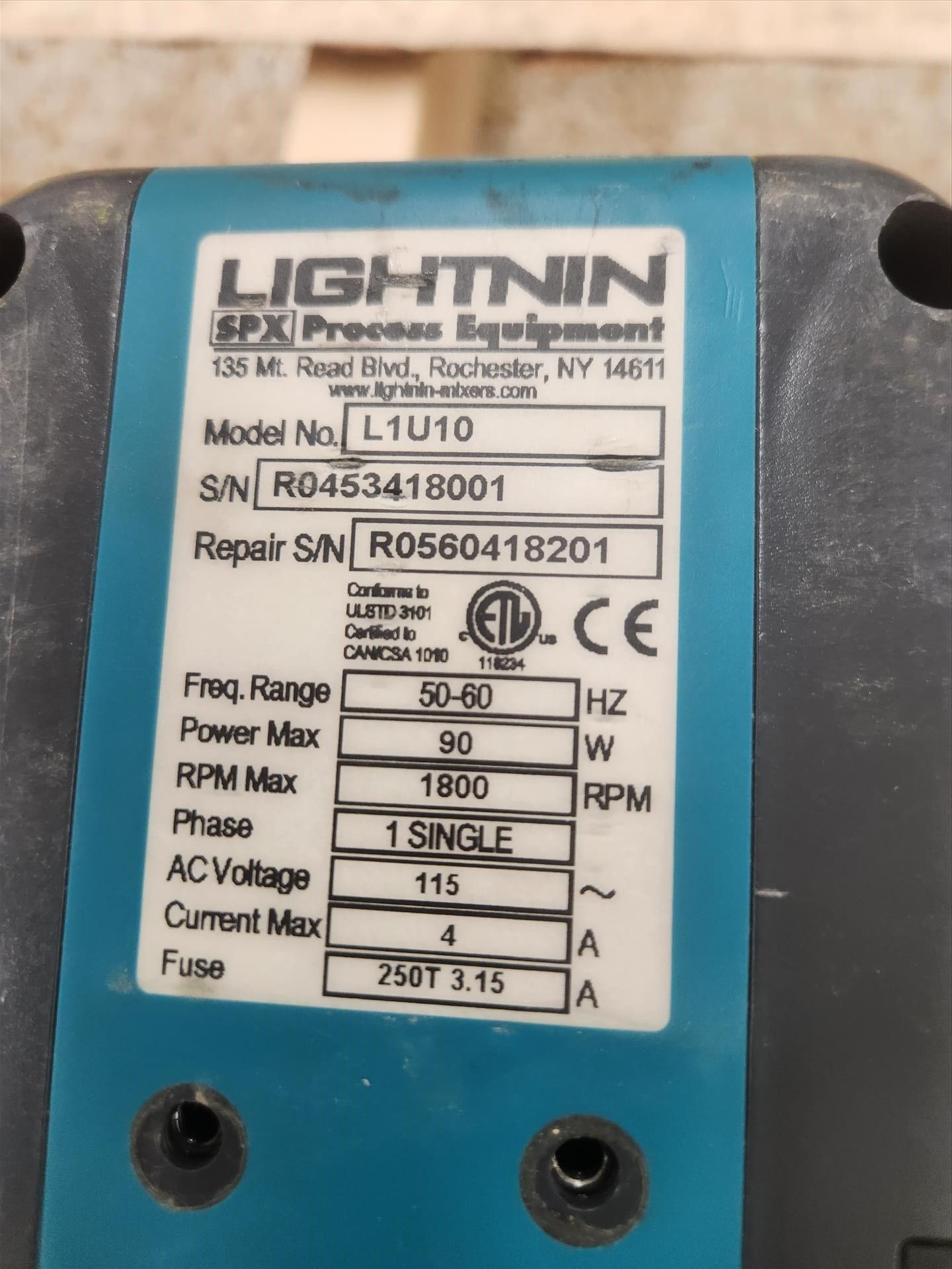 Lightnin SPX LabMaster mixer, mod. L1U10 - Image 2 of 2