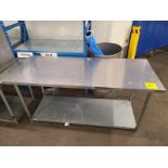 Table, stainless steel, approx. 72 in. x 30 in. [Loc. Line 2]