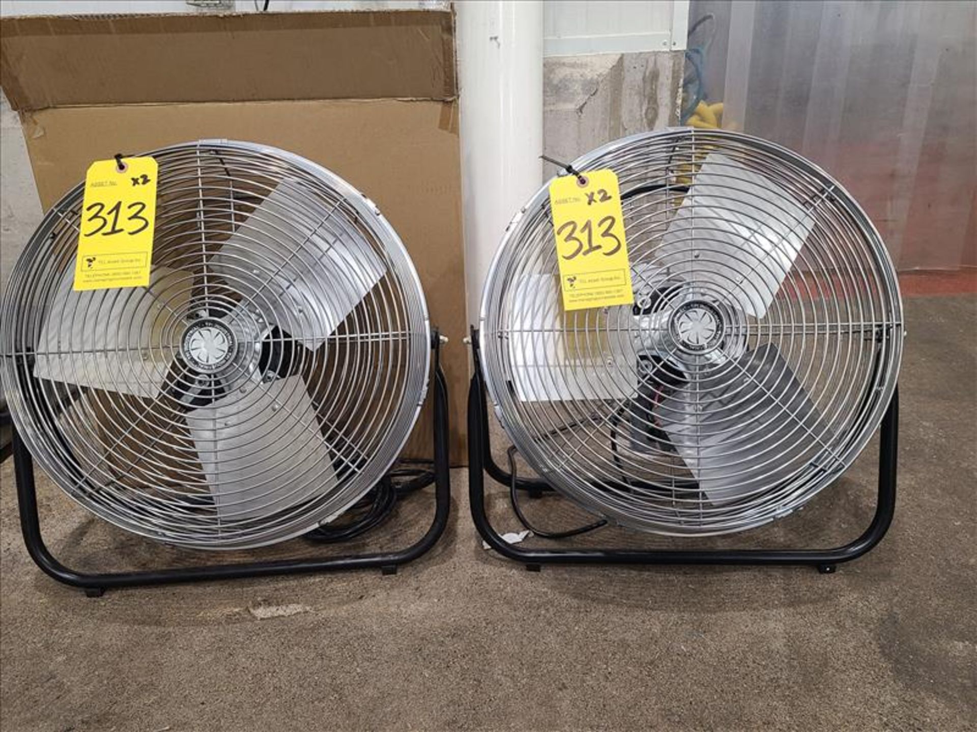 (2) TPI Industrial Fans, mod. F-18-TE, approx. 20 in. diameter [Loc.Extrusion Room]