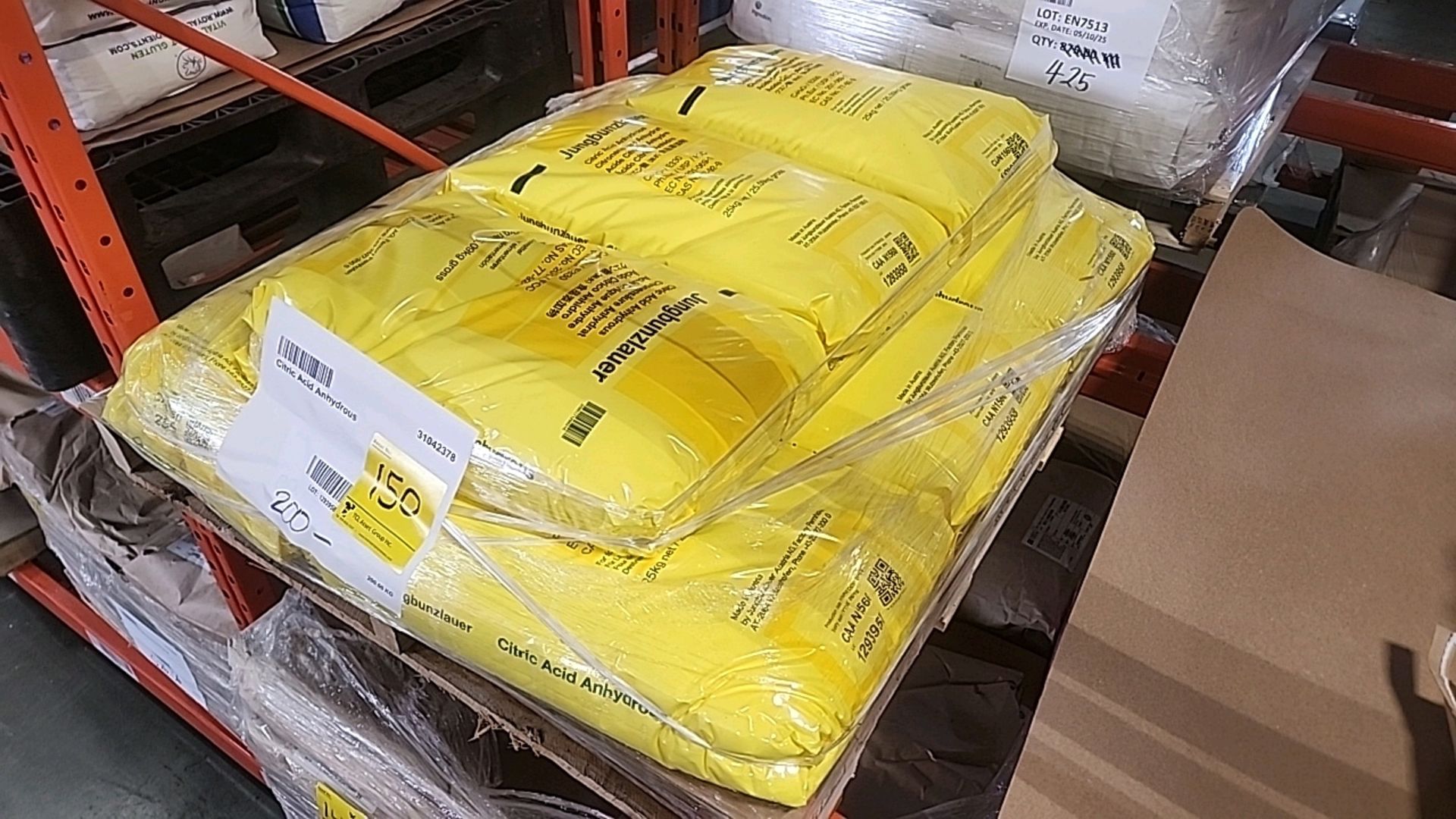 (8 bags/25 kg ea. = 200 kg) Jungbunzlauer citric acid anhydrous [Loc.Warehouse]