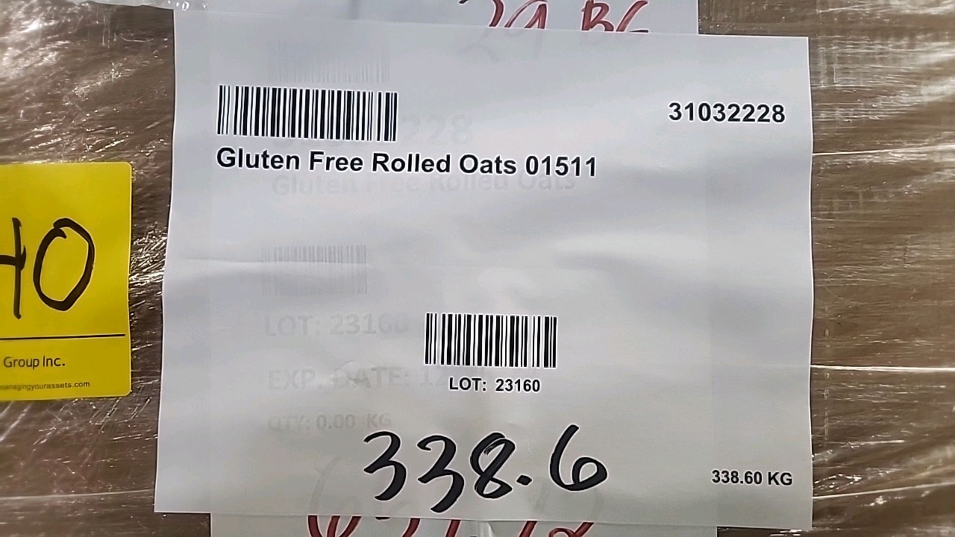 (1 pallet/338 kg = 338 kg) Jamestown Mills gluten free rolled oats 01511 [Loc.Warehouse] - Image 2 of 2