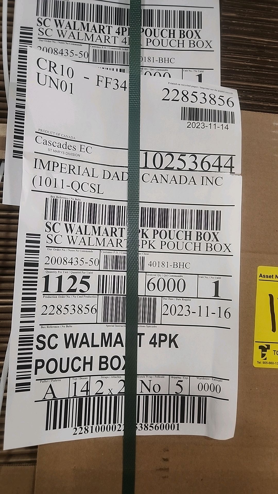 (approx. 2,250/5 pallets) NEW NON-BRANDED corrugated boxes, SC Walmart 4PK Pouch Box, approx. 7.5 - Image 2 of 3