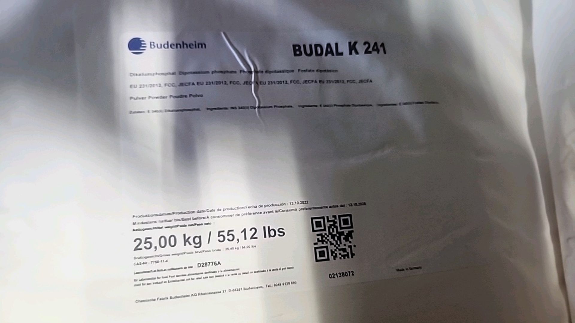 (8 bags/25 kg ea. = 200 kg) Budheim Budal K241 Dipotassium Phosphate [Loc.Warehouse] - Image 2 of 2