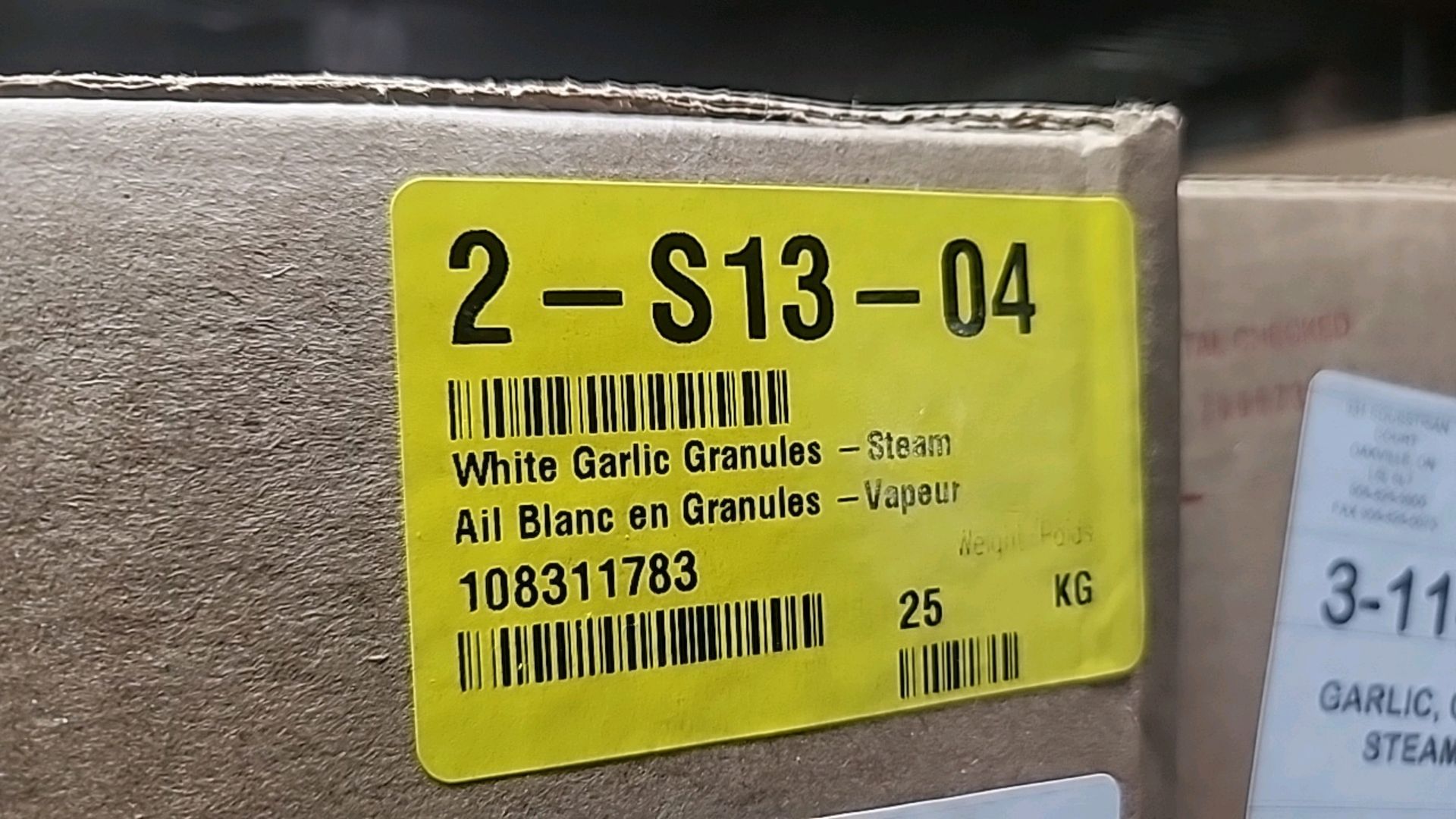 (3 boxes/25 kg ea. = 75 kg) BSA Wiberg granulated garlic 3-1140-STM [Loc.Warehouse] - Image 4 of 4