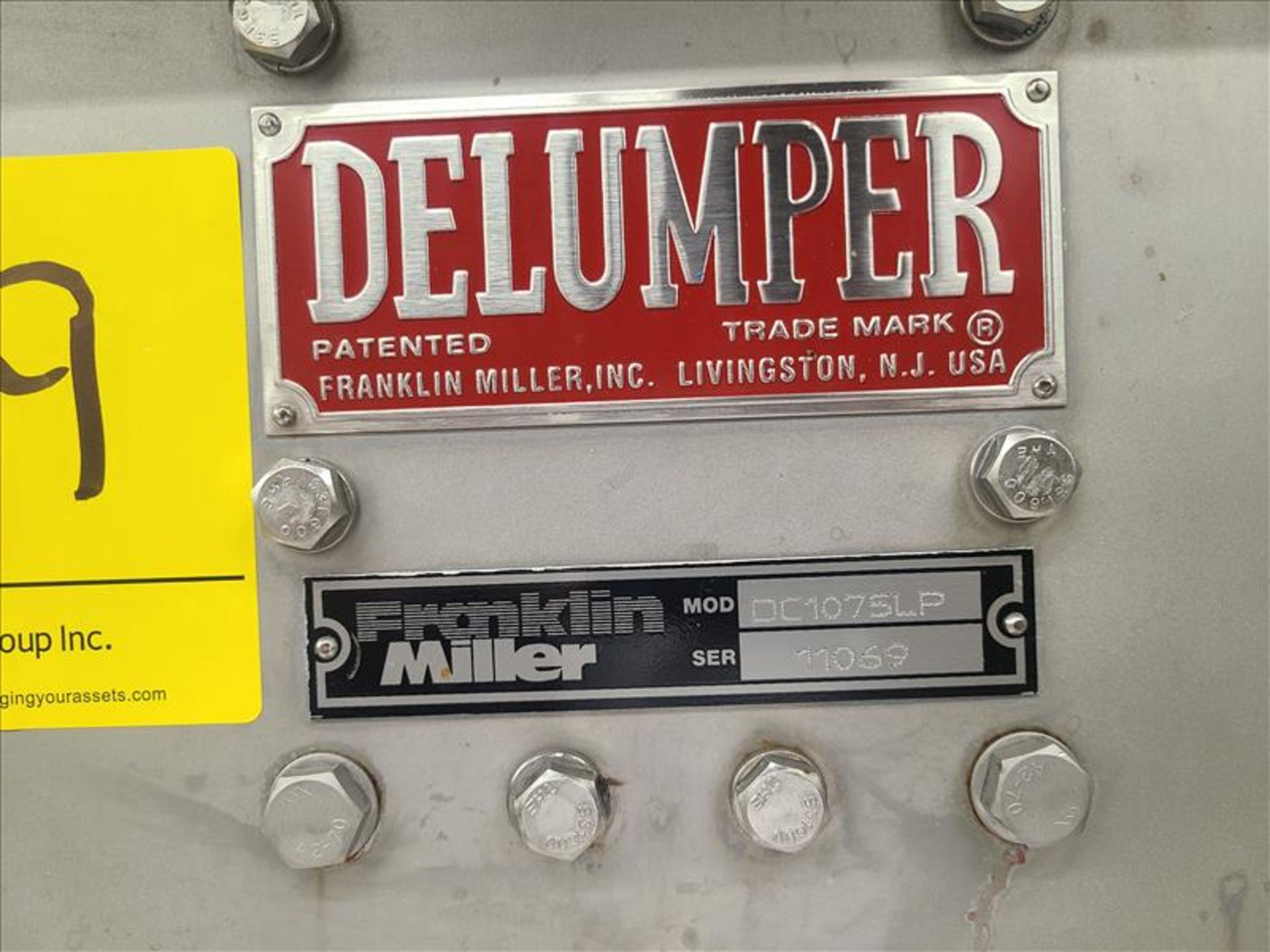 Franklin Miller Single Shaft Delumper, mod. DC1075LP, ser. no. 11069, w/steel stand [Loc.behind Line - Image 5 of 5