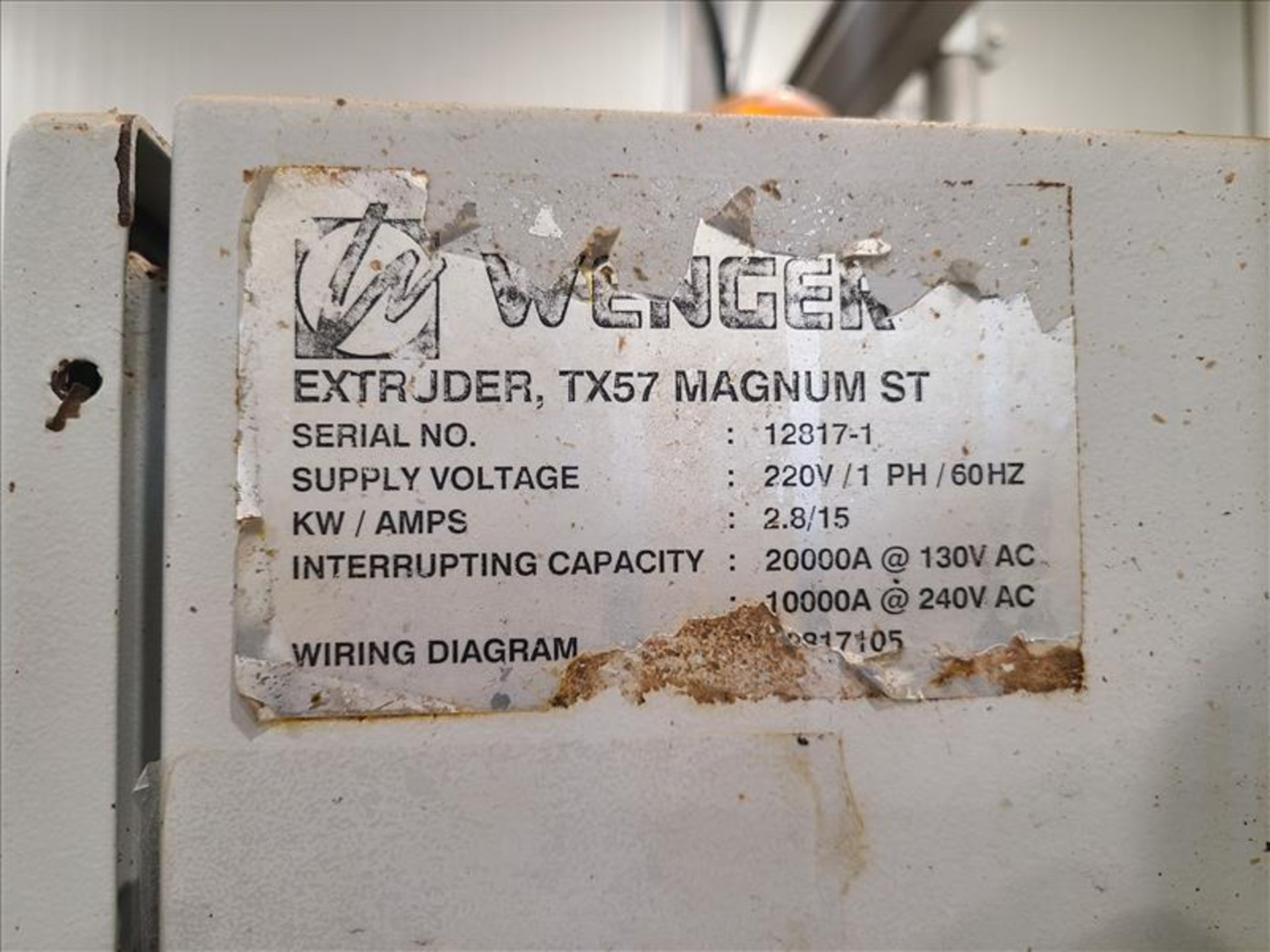 Wenger Twin Screw Extruder, mod. TX57, Magnum ST, ser. no. 12817-1, 16, 404 hours, 40 hp, 575 volts - Image 11 of 11