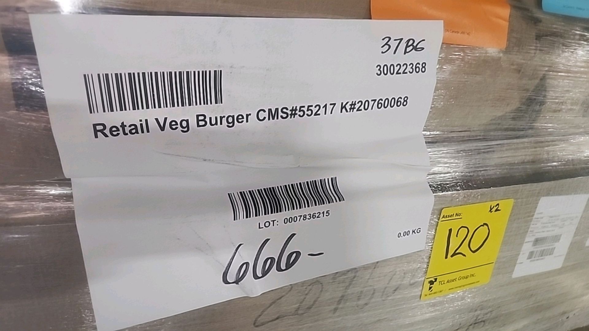 (2x pallets, 74 bags/18 kg ea. = 1332 kg) Kerry vegetable burger, CMS No. 55217, K No. 20760068 [ - Image 2 of 3
