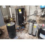 Fulton clean water tank w/ pumps c/w Fulton blowdown tank and Kinetico filters