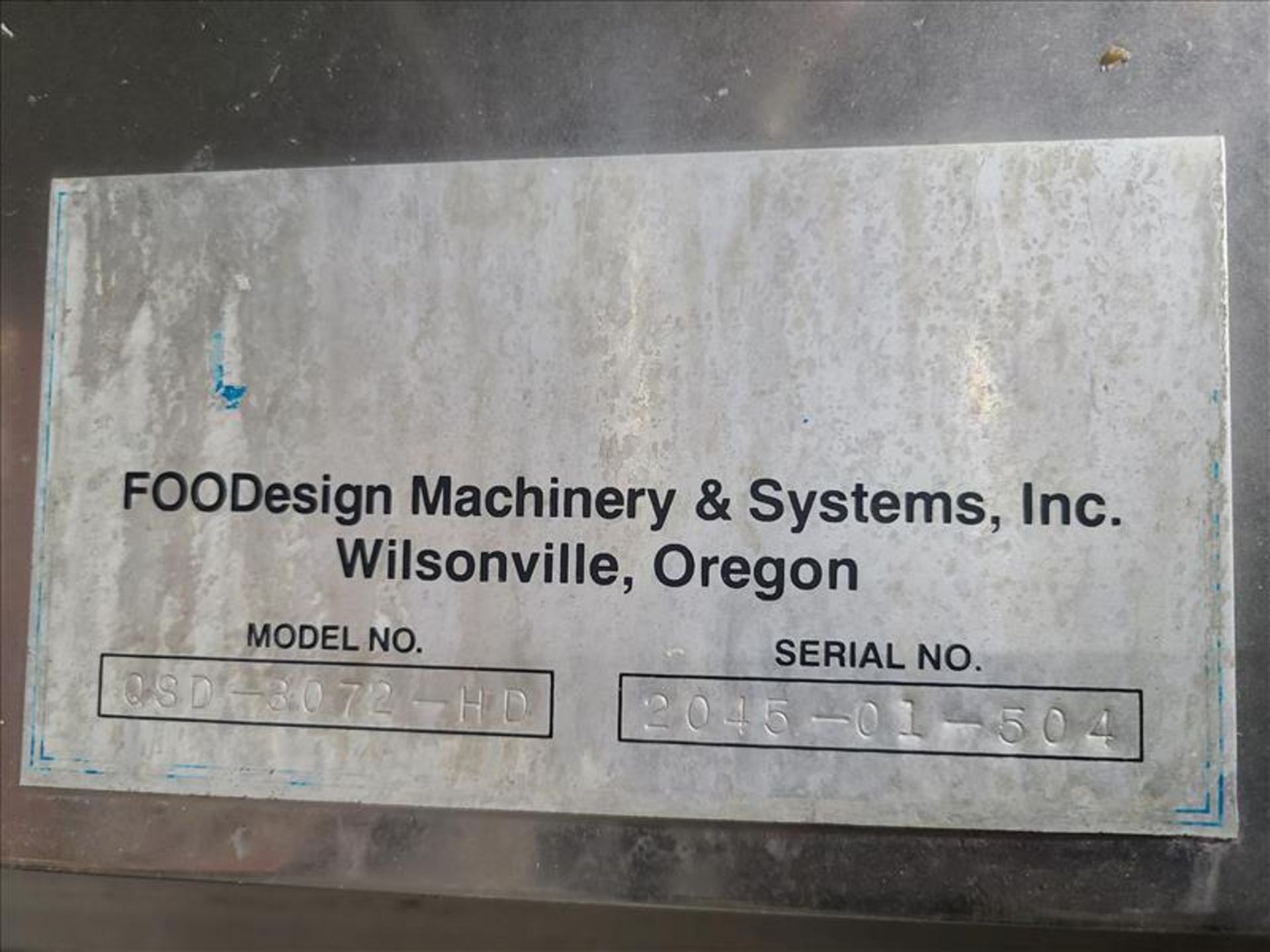 FOODesign Machinery and Systems Quik-Coat Coating Systems Seasoning Drum, mod. QSD-3072-HD, ser. no. - Image 7 of 11