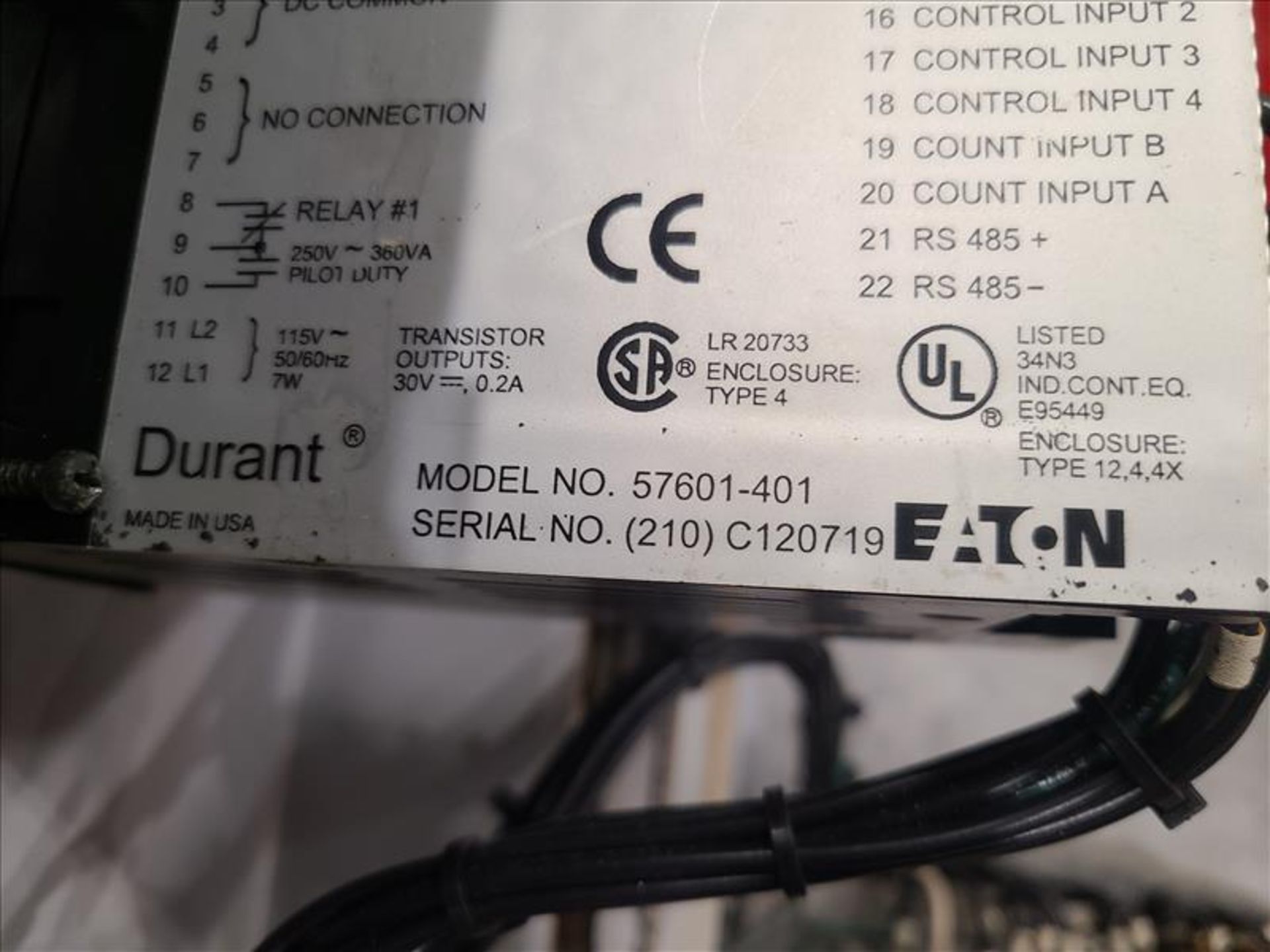 EAMA-Tech Control Box w/Durant Display [Loc.Extrusion Room] - Image 3 of 4