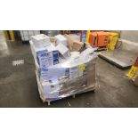 (1 pallet) misc. PPE, incl.: lab coats, balaclava hoods, bouffant caps, cover alls, beard covers,