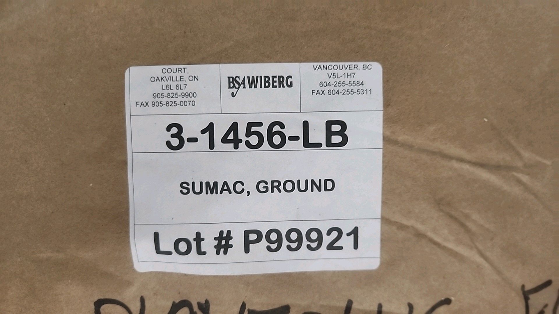 (1 bag/20 kg) BSA Wiberg ground sumac [Loc.Warehouse] - Image 2 of 2