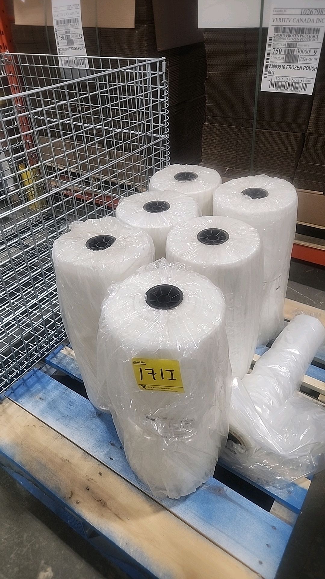 (1 pallet, 6 rolls/500 ea. = 3,000) NEW clear bags POLY PTO FOOD GRADE CLEAR 1.5MIL, 23 in. x 14 in.