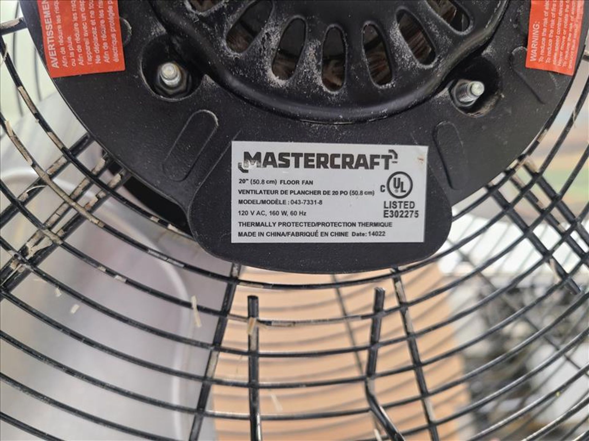 Mastercraft Floor Fan, mod. 043-7331-8, approx. 20 in. diameter [Loc.Extrusion Room] - Image 2 of 2