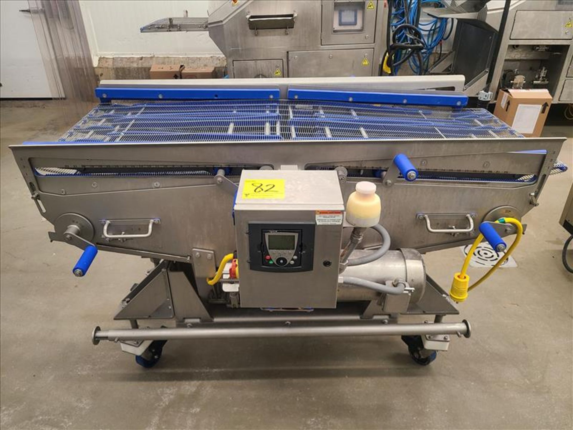 Nothum Fryer Infeed Conveyor, mod. Pivoflex 24 Left, approx. 74 in. x 24 in., w/washdown motor,