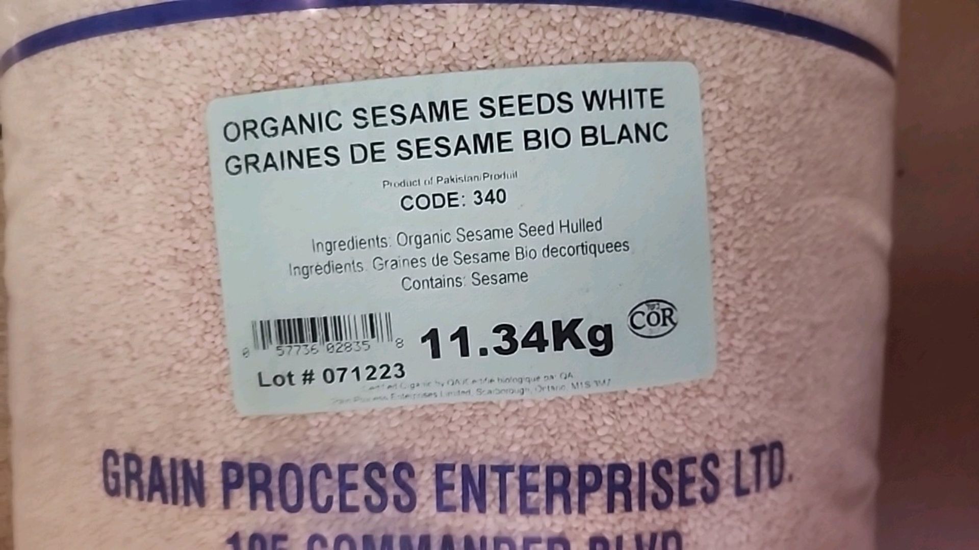 (4 bags/25 lbs ea. = 100 lbs) Grain Process organic sesame seed [Loc.Warehouse] - Image 2 of 2