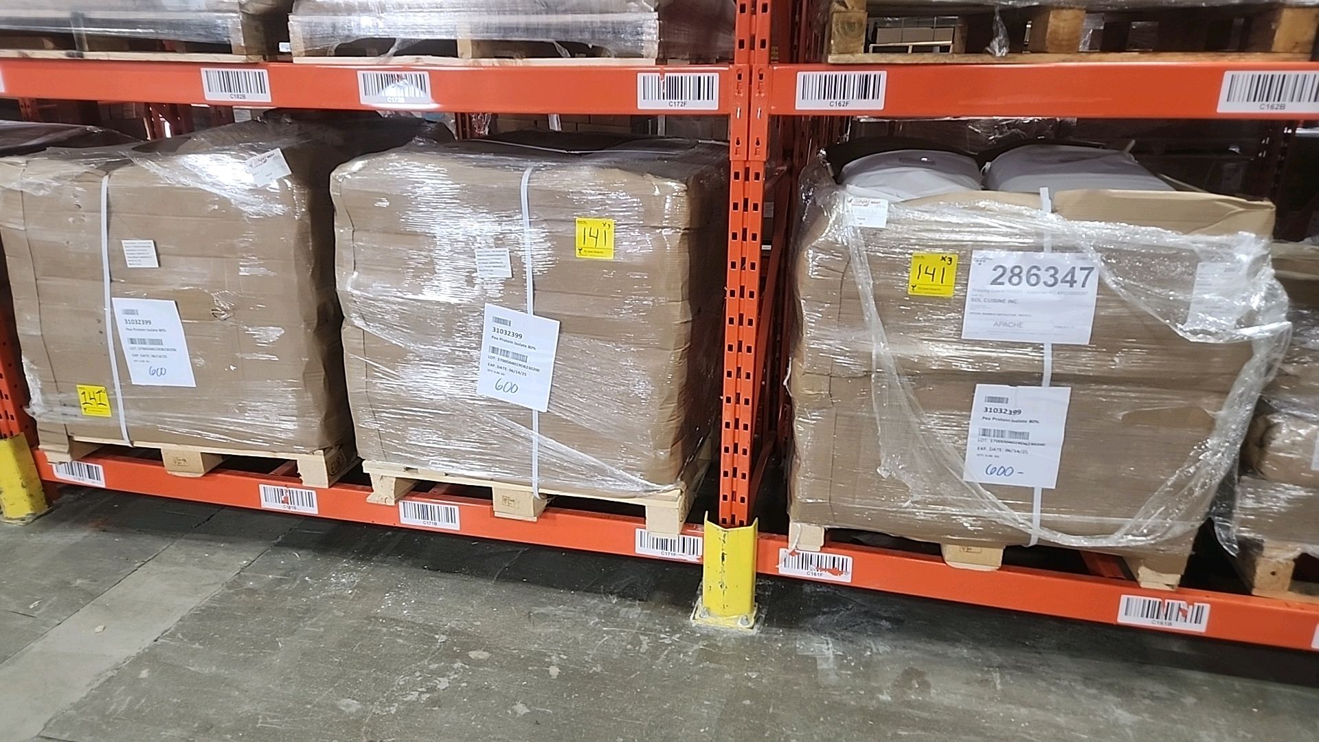 (3 pallet/620 kg = 1800 kg) pea protein isolate 80 percent [Loc.Warehouse]