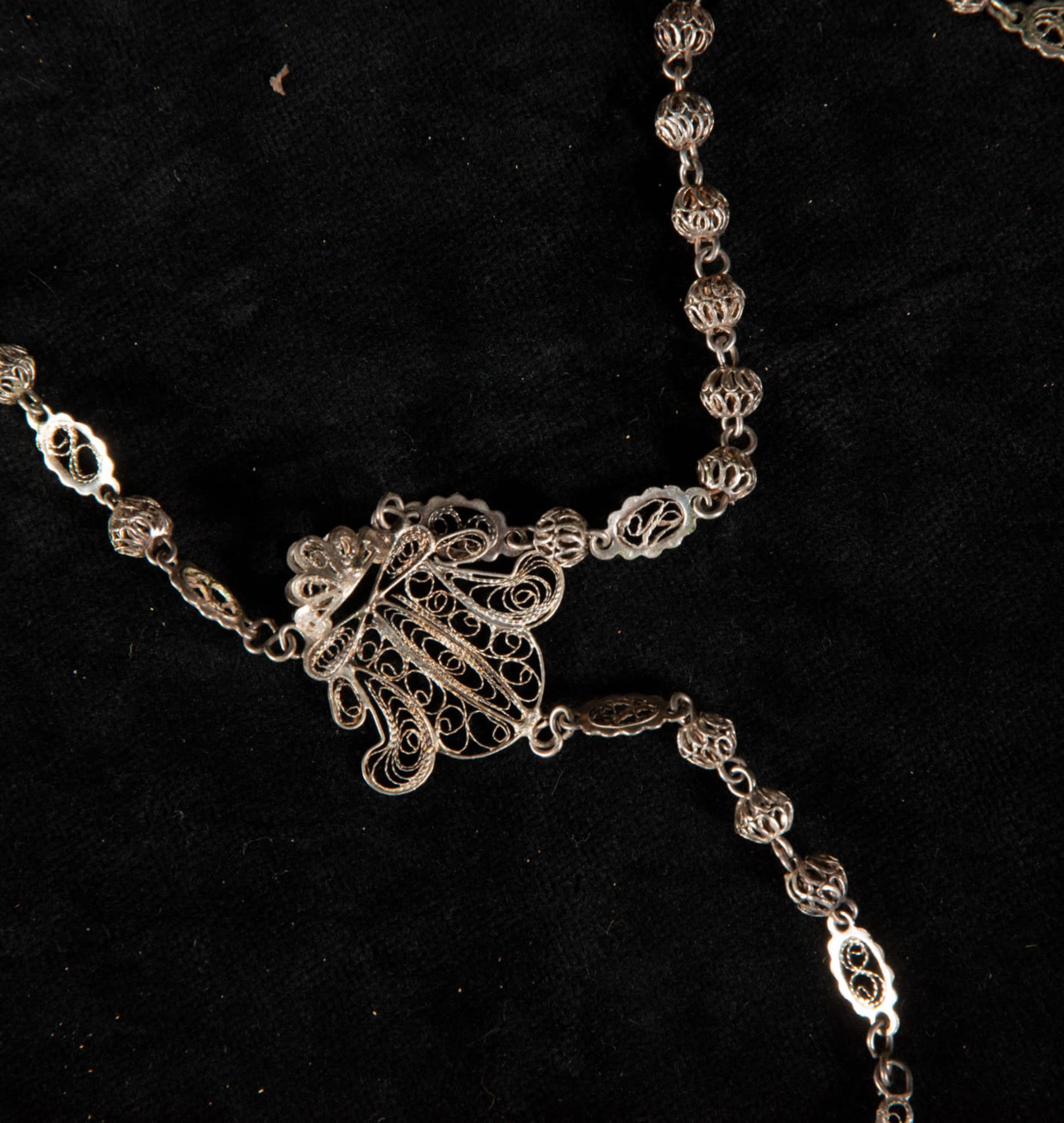 19th century silver filigree rosary - Image 4 of 4