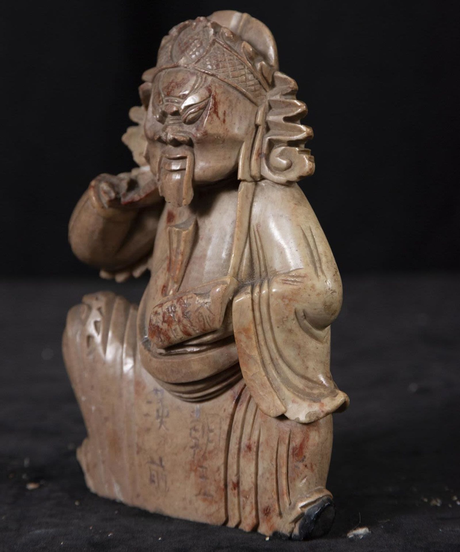 Guandi God or "God of War" Chinese in soapstone, Chinese school of the 18th century - early 19th cen - Image 2 of 4