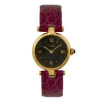Must Vermeil 925 black dial wristwatch