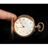 Elegant Paul Buhre/Faber Type pocket watch with 14k gold case from the year 1910-1911, .583 hallmark