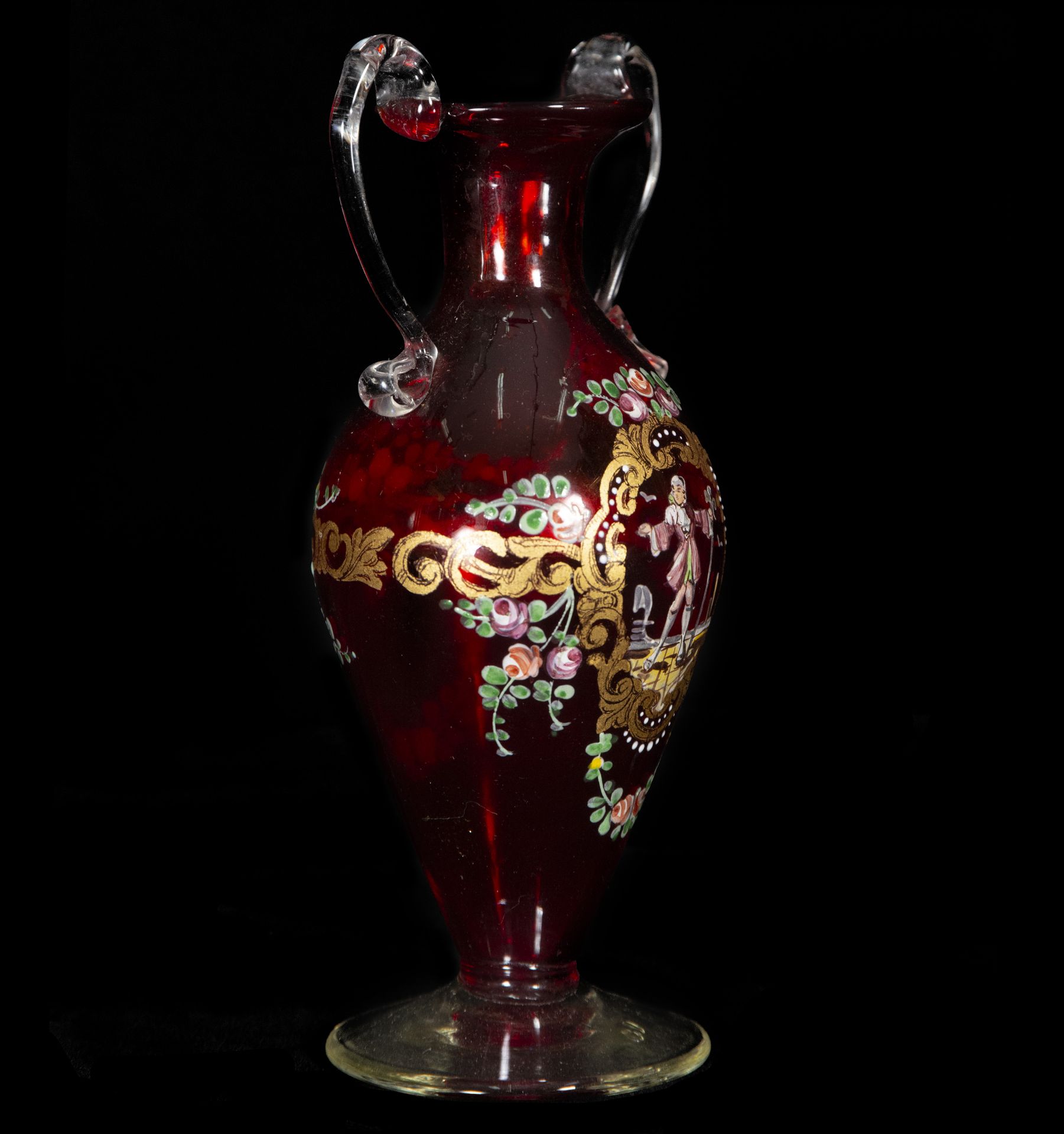 Bohemian glass cup and bottle, 19th century - Image 3 of 6