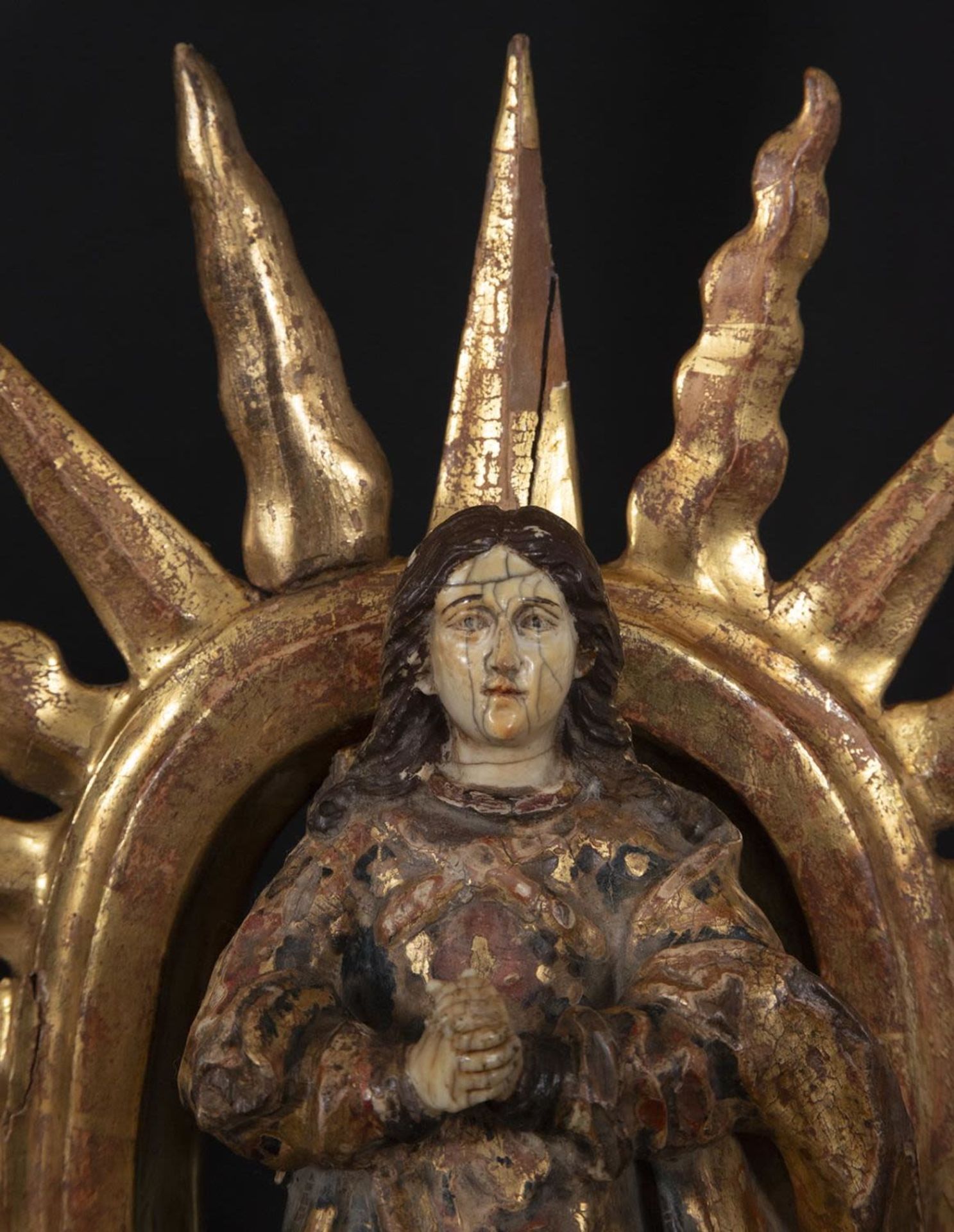 Virgin of del Socorro New Spanish colonial work, Mexico, 18th century - Image 3 of 6