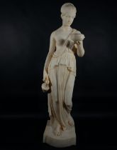 Large Decorative Italian Venus in carved Italian Alabaster paste, 20th century