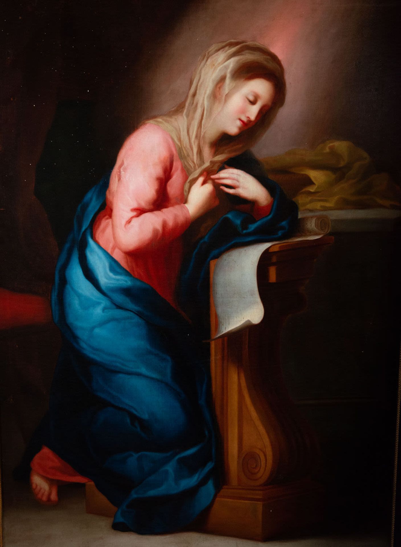 Great Virgin in Prayer, Spanish school from the end of the 18th century, attributable to Anton Rapha - Image 2 of 4