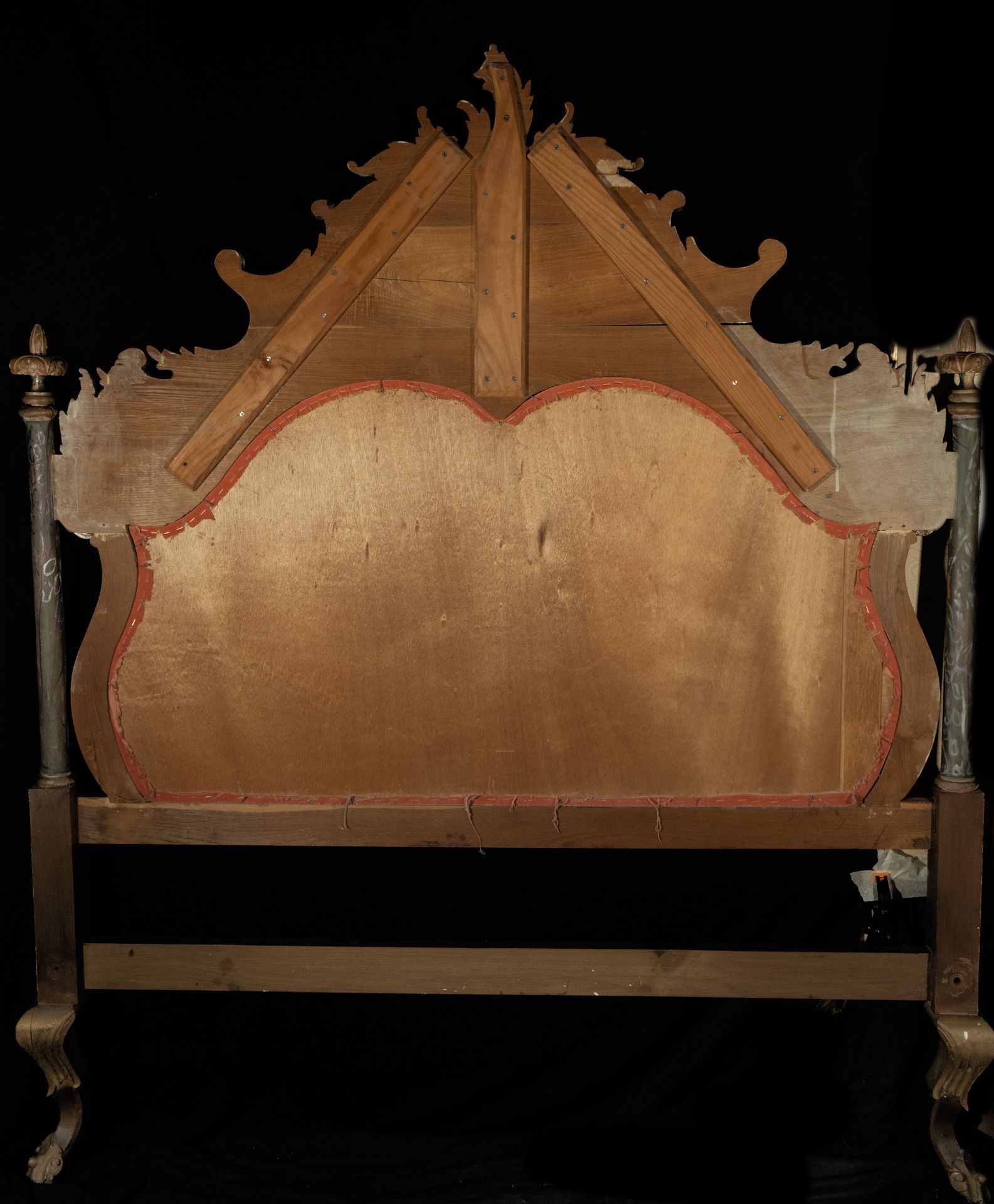 19th century Rococo style bed set and two armchairs - Image 4 of 11