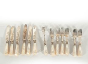 Victorian Dessert Cutlery, Marks of Silversmith Henry Wilkingson, Sheffield silver , late 19th centu