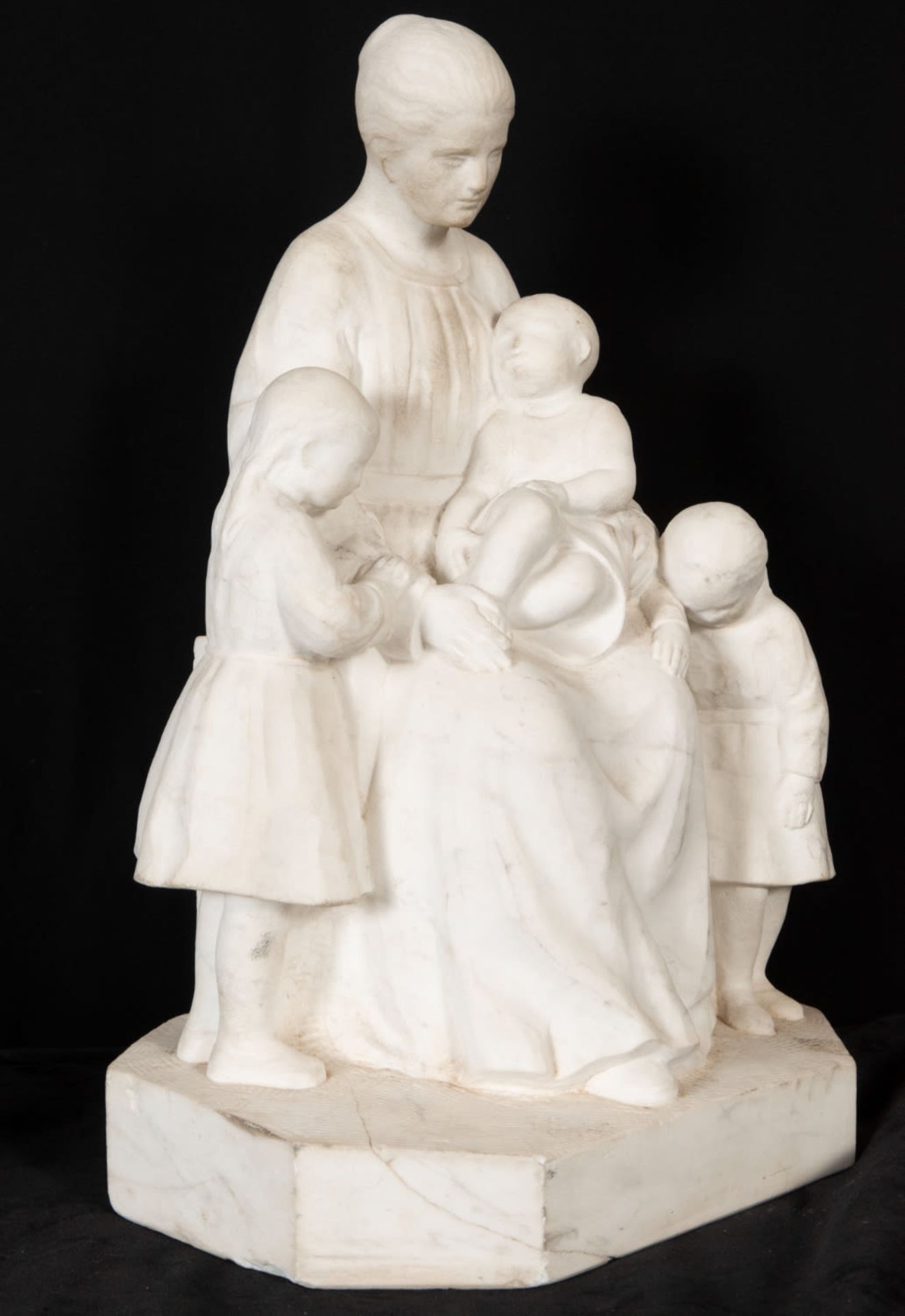 Maternity, study in white marble for a larger work from the circle of Josep Llimona i Bruguera (Barc - Image 3 of 4